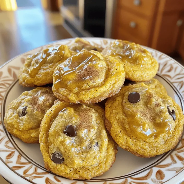 To make delightful Maple Pumpkin Cookies, you will need the following ingredients: - 1 cup canned pumpkin puree - 1/2 cup unsalted butter, softened - 1 cup brown sugar - 1/4 cup pure maple syrup - 1 large egg - 2 teaspoons pure vanilla extract - 2 cups all-purpose flour - 1 teaspoon baking soda - 1 teaspoon baking powder - 2 teaspoons pumpkin pie spice - 1/2 teaspoon salt - 1/2 cup chopped pecans (optional) - 1/2 cup chocolate chips (optional) These simple and fresh ingredients come together to create a warm, cozy flavor. The canned pumpkin adds moisture and a rich taste. The butter and brown sugar give a soft texture. Maple syrup brings a sweet twist, while the spices fill your kitchen with a lovely smell. You can mix in pecans or chocolate chips for extra crunch or richness. I often use both to please different tastes. Each ingredient plays a role, making these cookies a perfect fall treat. For the complete recipe, check out the Full Recipe above. 1. Preheat your oven to 350°F (175°C). This makes sure your cookies bake well. 2. Prepare your baking sheet by lining it with parchment paper. This helps prevent sticking. 3. In a large bowl, beat the softened butter and brown sugar until fluffy. This takes about 2-3 minutes. 4. Mix in the canned pumpkin, maple syrup, egg, and vanilla extract. Blend well until smooth. 1. In a separate bowl, whisk together the all-purpose flour, baking soda, baking powder, pumpkin pie spice, and salt. This helps evenly mix the dry ingredients. 2. Fold the dry mixture into the wet mixture gently. Stir slowly to avoid overmixing. 3. If you want, incorporate chopped pecans or chocolate chips. This adds nice flavor and texture. 1. Use a cookie scoop or a tablespoon to drop dough onto the prepared baking sheet. Space the dough about 2 inches apart. 2. Bake the cookies for 12-15 minutes. The edges should turn golden brown, while the centers may look soft. They will firm up as they cool. 3. Let the cookies cool on the baking sheet for about 5 minutes. Then, transfer them to a wire rack to cool completely. For more details, check out the Full Recipe. To ensure even baking, space your cookie dough balls about 2 inches apart. This gives them room to spread while baking. Also, check your oven's temperature with an oven thermometer. An accurate temperature helps your cookies bake perfectly. Avoid overmixing the dough. This keeps the cookies soft and chewy. Just mix until the dry ingredients disappear; lumps are okay. For serving, place the cookies on a decorative plate. A light dusting of pumpkin pie spice adds a cozy touch. Drizzling warm maple syrup over the cookies creates a beautiful shine. It also adds extra flavor. Consider pairing the cookies with a cup of warm cider for a fall treat. You can use other sweeteners like honey or agave syrup in place of maple syrup. If you want a lighter option, try using whole wheat flour instead of all-purpose flour. For a vegan version, substitute the egg with a flax egg. Mix one tablespoon of ground flaxseed with three tablespoons of water. Let it sit for five minutes to thicken. This makes a great binder for your cookies. For a fun twist, try adding almond flour for extra richness. Check the Full Recipe for more details. {{image_4}} You can easily change the taste of your maple pumpkin cookies. Try adding different spices like cinnamon or nutmeg for a warm twist. You could also add extracts like almond or orange for a unique flavor. If you're a fan of texture, consider mixing in chopped nuts or chocolate chips. Pecans give a nice crunch and pair well with pumpkin. Chocolate chips add sweetness and a rich flavor. Both options can make your cookies even more delightful. For those with dietary needs, there are great alternatives. You can use gluten-free flour to make these cookies gluten-free. Almond flour or coconut flour works well too. Just remember to adjust the liquid to keep the right texture. If you want to cut back on sugar, use a sugar substitute. Stevia or monk fruit sweetener can help. You can also reduce the brown sugar by half. The cookies will still taste great with less sweetness. You can make seasonal variations to fit any holiday. For Halloween, add spooky sprinkles on top. For Thanksgiving, serve them with whipped cream or ice cream for a festive treat. Pairing suggestions also change with the seasons. In fall, enjoy these cookies with warm apple cider. In winter, serve them with hot cocoa. This adds to the cozy feel of the cookies. For more detailed information, check out the Full Recipe for maple pumpkin cookies. To keep your maple pumpkin cookies fresh, store them in an airtight container. This helps prevent them from drying out. Place a piece of bread in the container to help keep cookies soft. Make sure to stack cookies in layers with parchment paper between them. This prevents them from sticking together. I recommend using a glass or plastic container. Both options work great for keeping moisture in. If you have a cookie jar, that also works well. Just ensure it seals tightly. You can freeze cookie dough before baking. This is a great way to save time later. To freeze, scoop the dough onto a baking sheet. Space them apart so they don’t touch. Freeze the sheet for about an hour. Once firm, transfer the dough balls to a freezer bag. Try to remove as much air as possible from the bag. The cookie dough can last in the freezer for up to three months. When you're ready to bake, just pull out the dough and bake straight from frozen. You may need to add a minute or two to the baking time. To reheat your cookies, the best method is the oven. Preheat it to 350°F (175°C). Place the cookies on a baking sheet lined with parchment paper. Heat them for about 5 minutes. This keeps them soft and warm. You can also use a microwave for quick reheating. Just place a cookie on a microwave-safe plate. Heat it for about 10 seconds. This method works well when you want a quick treat. Enjoy your cookies fresh and warm for the best taste! For the full recipe, check out the earlier section. To keep your cookies soft, use the right ingredients. Use brown sugar instead of white sugar. Brown sugar adds moisture and keeps cookies chewy. Also, do not overbake them. Check for a slight softness in the center when they are done. Let them cool on the baking sheet for a few minutes before moving them to a wire rack. This helps them set without drying out. Yes, you can reduce sugar. Try cutting the brown sugar by a quarter. You can also use a sugar substitute like coconut sugar or a stevia blend. Just know that this might change the texture and taste a bit. Always taste as you go to find what works best for you. Pumpkin has a long history in American cooking. It dates back to Native American tribes who used it in many dishes. Maple syrup comes from trees native to North America. Together, these flavors became popular in fall recipes. Today, they blend well in cookies and other treats, making them a favorite during autumn. Yes, you can! Use a gluten-free flour blend instead of all-purpose flour. Look for blends that have xanthan gum to help with texture. Almond flour or coconut flour also works well but may need some adjustments. Experiment to find the right mix that gives you the texture you want. Absolutely! Maple pumpkin cookies are perfect for parties. Serve them on a colorful platter. You can even stack them high for a fun display. Add a light dusting of powdered sugar or drizzle some maple syrup on top for extra flair. They pair well with warm drinks, making them a great treat for gatherings. Check out the Full Recipe for more ideas! In this blog post, we explored a delicious recipe for Maple Pumpkin Cookies. You learned about essential ingredients, step-by-step instructions, helpful tips, and fun variations. Now, you have all the tools to make scrumptious cookies for any occasion. Remember, baking is both an art and a science. Enjoy the process and let your creativity shine. With this recipe, you can share warm cookies with family and friends any time of the year. Happy baking!