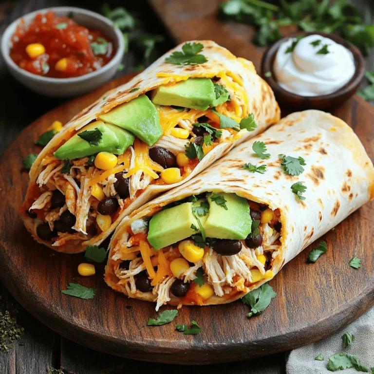 - 4 large flour tortillas - 1 cup cooked chicken breast, shredded - 1/2 cup black beans, rinsed and drained - 1/2 cup corn (canned or frozen) - 1 ripe avocado, sliced - 1/2 cup shredded cheese (cheddar or Mexican blend) - 1 cup fresh spinach leaves - 2 tablespoons salsa (mild or spicy, according to preference) - Salt and pepper to taste - 1 tablespoon sour cream (for serving) - Chopped cilantro (for garnish) - Jalapeños (for heat) - Diced tomatoes (for freshness) - Add lime juice for zest - Use garlic powder for depth - Sprinkle cumin or chili powder for warmth These ingredients make a tasty and fun wrap. You can mix and match based on what you have at home. Feel free to add your favorite toppings or veggies! 1. Start with a clean surface. Lay one flour tortilla flat on your cutting board. 2. Use a sharp knife to cut from the center to the edge. Make a ‘T’ shape, but don't cut all the way through. This cut helps with folding later. 3. In a bowl, mix shredded chicken, black beans, corn, sliced avocado, and cheese. 4. Add salt and pepper to taste. If you want a kick, drizzle salsa over the mix. Stir gently to combine. 1. Take the bottom section of the tortilla. Fold it up towards the middle. 2. Next, fold the left section of the ‘T’ over the top of the folded part. 3. Finally, fold the right section over the top too. This creates a neat wrap. 4. Repeat this for the rest of the tortillas and filling. Use all your ingredients. 1. Heat a non-stick skillet over medium heat. Make sure it’s hot. 2. Place your wraps seam side down in the skillet. Cook each wrap for 2-3 minutes. 3. Flip the wraps and cook the other side until golden brown and crispy. 4. Remove the wraps from the skillet. Let them cool for a minute. 5. Slice each wrap in half for serving. These wraps look great and taste even better! Enjoy your meal! To master the wrap, start with your cut. Make a 'T' shape in the tortilla. This cut gives you sections to fold. Place your filling in the three sections. Start with the bottom section first. Fold it up over the filling. Then, fold the left side over. Finally, fold the right side over. This technique keeps your filling snug and secure. For the best crispiness, use a non-stick skillet. Heat it to medium before adding your wraps. Place the wraps seam side down in the pan. This helps seal the edges while cooking. Cook for 2-3 minutes on each side. You want them golden brown and crispy. If you want extra crisp, press down gently with a spatula. Dipping sauces can enhance your wrap. Salsa is a classic choice. You can use mild or spicy salsa based on your taste. Sour cream is also great for creaminess. You might like guacamole for added flavor. For something different, try a ranch or yogurt dip. Pair your wraps with a fresh salad or chips for a complete meal. {{image_4}} You can make this wrap without meat. Use more beans and veggies. Try using: - 1 cup cooked quinoa - 1 cup sautéed mushrooms - 1 cup diced bell peppers - 1 ripe tomato, chopped - 1/2 cup shredded cheese These options keep it filling and fun! Add some hummus for creaminess. If you want to change the protein, go for it! You have many tasty choices: - Ground turkey or beef - Shredded pork - Tofu, pressed and seasoned - Grilled shrimp Each protein adds a unique flavor. You can spice it up based on your mood. Spices can change the whole wrap game. Here are some ideas: - Add cumin for warmth - Try chili powder for heat - Use garlic powder for depth - A pinch of smoked paprika adds richness Feel free to mix and match spices. This way, your wraps will always taste new! To store leftover wraps, let them cool completely. Place them in an airtight container. You can keep them in the fridge for up to three days. Make sure to separate layers with parchment paper to avoid sticking. When it’s time to eat leftovers, reheat them in a skillet. Heat on medium for about 2-3 minutes per side. This keeps the wrap crispy. You can also use a microwave for quick reheating. Just cover them with a damp paper towel to avoid dryness. To freeze your wraps, first, let them cool. Wrap each one tightly in plastic wrap. Then, place them in a freezer-safe bag. They can last up to three months in the freezer. When ready to eat, thaw in the fridge overnight before reheating. The TikTok Tortilla Wrap Hack is a fun way to make tasty wraps. You take a tortilla and cut it in a ‘T’ shape. This lets you fold the tortilla with layers of filling. You can stuff it with chicken, beans, cheese, and more. This hack helps you create a neat, easy-to-eat wrap that looks great and tastes amazing. Yes, you can use many types of tortillas. Flour tortillas are soft and flexible. Corn tortillas are a good option too, but they may crack. Whole wheat tortillas add a health twist. You can even try flavored tortillas, like spinach or sun-dried tomato, to add fun flavors. You can get creative with your wrap! Here are some ideas: - Protein: Use turkey, ham, or tofu instead of chicken. - Veggies: Add bell peppers, onions, or cucumbers for crunch. - Cheese: Try pepper jack, feta, or goat cheese for new flavors. - Sauces: Swap salsa for ranch, hummus, or guacamole. Mix and match these ideas to make your perfect wrap! This guide covered the essential ingredients and cooking steps for the TikTok tortilla wrap hack. You learned how to prepare, assemble, and cook to achieve perfect crunchiness. I shared tips for variations and suggested popular dips. Proper storage and reheating methods can keep leftovers tasty. Remember, creativity is key! Customize your wraps with your favorite flavors and proteins. Enjoy making these fun, tasty meals whenever you like!