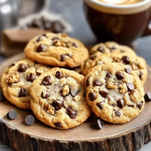 1. 1 cup unsalted butter, softened to room temperature 2. 3/4 cup granulated sugar 3. 3/4 cup packed brown sugar 4. 1 large egg, at room temperature 5. 2 teaspoons pure vanilla extract 6. 2 tablespoons finely ground espresso coffee 7. 2 1/4 cups all-purpose flour 8. 1 teaspoon baking soda 9. 1/2 teaspoon salt 10. 1 1/2 cups semi-sweet chocolate chips 11. 1/2 cup chopped nuts (optional; walnuts or pecans are excellent choices) If you need to swap some items, here are a few options: - You can use coconut oil instead of butter for a dairy-free choice. - For a lower sugar option, try using coconut sugar in place of brown sugar. - Use a flax egg (1 tablespoon ground flaxseed + 3 tablespoons water) as a vegan egg substitute. - Swap semi-sweet chocolate chips with dark or milk chocolate chips based on your taste. Espresso adds rich flavor and depth to cookies. Here are some benefits: - It enhances chocolate taste, making it more intense. - Espresso can boost your mood with its coffee aroma. - The caffeine in espresso gives a slight energy lift. - It adds complexity to your baked goods, making them more gourmet. Using espresso in your cookies will impress everyone! Enjoy your baking adventure with these ingredients! Start by preheating your oven to 350°F (175°C). Grab two baking sheets and line them with parchment paper. This step keeps the cookies from sticking and helps them bake evenly. Having a clean space helps you focus and enjoy the process. Next, in a large bowl, add 1 cup of softened butter, 3/4 cup granulated sugar, and 3/4 cup packed brown sugar. Use an electric mixer to cream these together for 3-5 minutes. The mix should be light, fluffy, and pale. Then, crack in 1 large egg and add 2 teaspoons of pure vanilla extract. Beat these in until smooth. Now, it’s time to add 2 tablespoons of finely ground espresso coffee. Stir gently to mix it in well. The espresso will boost the chocolate flavor and add depth. In a separate bowl, whisk together 2 1/4 cups of all-purpose flour, 1 teaspoon baking soda, and 1/2 teaspoon salt. Gradually add this dry mix to the butter blend. Keep the mixer on low speed to avoid overmixing. Finally, fold in 1 1/2 cups of semi-sweet chocolate chips and, if you like, 1/2 cup of chopped nuts. Make sure everything is evenly mixed. Using a tablespoon or cookie scoop, drop rounded balls of dough on the baking sheets. Space them about 2 inches apart. This space allows them to spread while baking. Place the sheets in the oven and bake for 10-12 minutes. The edges should turn golden brown, while the centers stay soft. Once baked, remove the sheets from the oven. Let the cookies cool on the sheet for about 5 minutes. This helps them set. Finally, transfer the cookies to a wire rack to cool completely. Enjoy these delightful treats with a cup of coffee! To get the best cookie texture, start with room temperature butter. It helps mix well with sugars. Cream the butter and sugars until fluffy. This adds air to your dough. Mix the dry and wet ingredients carefully. Overmixing makes cookies tough. Bake until the edges are golden but the center is soft. This keeps them chewy! You can add more flavor to your cookies easily. Try using different nuts like pecans or almonds. You can also mix in white chocolate chips for a sweet twist. For a richer taste, add a pinch of sea salt on top before baking. It brings out the chocolate flavor. Experiment with spices like cinnamon for an extra kick! A few common mistakes can spoil your cookies. Make sure your oven is preheated. A cold oven leads to uneven baking. Don’t skip the parchment paper; it helps prevent sticking. Avoid using cold eggs straight from the fridge. They can affect the dough's texture. Lastly, remember to space out your cookie dough on the sheets. Too close means they will merge while baking! {{image_4}} If you want nut-free cookies, simply skip the nuts. The cookies will still taste great. You won’t lose any flavor or texture without them. Some people prefer them this way, especially if they have allergies. You can use many types of chocolate in these cookies. Semi-sweet chocolate chips work best, but feel free to mix it up. Dark chocolate adds a rich taste. Milk chocolate gives a sweeter flavor. You can even use white chocolate for a fun twist! Just remember to keep the amount the same. To make these cookies gluten-free, swap the all-purpose flour for a gluten-free blend. Many brands offer great options that work well in baking. You will still enjoy the same rich flavor and texture. Just make sure to check that your chocolate chips are also gluten-free. To keep your espresso chocolate chip cookies fresh, store them in an airtight container. You can layer them with parchment paper to prevent sticking. Make sure to keep the container in a cool, dry place. Avoid sunlight, as it can change the cookie's texture and flavor. If you want to keep them even fresher, you can freeze the cookies. Just wrap them tightly in plastic wrap or foil before putting them in a freezer bag. When stored properly, these cookies can last for about one week at room temperature. If you freeze them, they can last for up to three months. Just remember to let them cool completely before freezing. If you notice any changes in smell or texture, it’s best to toss them out. To enjoy your cookies warm, preheat your oven to 350°F (175°C). Place the cookies on a baking sheet and heat for about 5 minutes. This helps bring back their soft texture. You can also use a microwave, but heat them for only a few seconds. Be careful not to overheat, or they may become hard. Enjoy your warm cookies with a cup of coffee for a true treat! Yes, you can skip the espresso. The cookies will still taste great. You can add more vanilla instead. This will keep the flavor rich. To freeze cookies, let them cool first. Then, place them in a single layer. Use a freezer-safe bag or container. Label it with the date. They freeze well for up to three months. To make fewer cookies, simply divide the ingredient amounts by half. For example, use half a cup of butter. Adjust the egg by using just one egg yolk. This will help keep the dough moist. You can use instant coffee in place of espresso. Use the same amount as the espresso. While the flavor may not be as strong, it will still add a nice coffee taste. The best texture comes from a mix of ingredients. Using both brown sugar and granulated sugar helps. Brown sugar adds moisture, while granulated sugar makes them crisp. Adding chopped nuts also gives a delightful crunch. In this blog post, we explored the key ingredients for baking cookies, including espresso benefits and substitutions. I provided step-by-step instructions for mixing, baking, and tips for perfect texture. Variations for nut-free, gluten-free, and chocolate options help suit different tastes. We also discussed storage practices to keep your cookies fresh. Baking cookies can be easy and fun. With the right tips, you can create delicious treats every time. Enjoy baking and sharing your tasty creations!