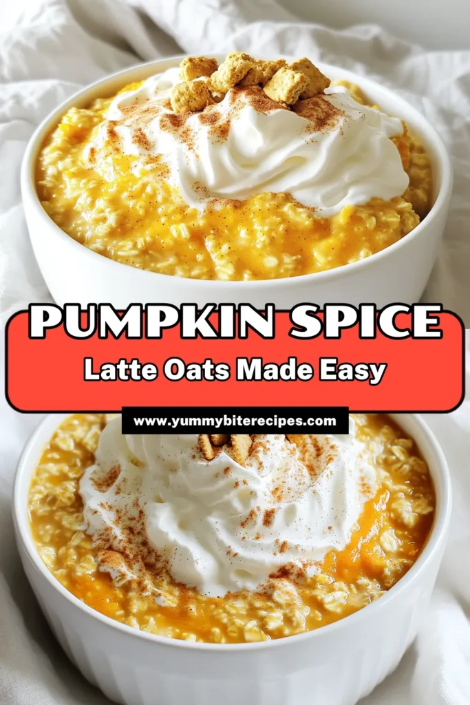 Start your day with a delicious twist on breakfast by making Pumpkin Spice Latte Overnight Oats! This easy recipe combines wholesome oats, creamy pumpkin puree, and warm spices, perfect for fall mornings. Just mix, refrigerate, and enjoy a scrumptious meal that’s ready when you are. Click through to discover the full recipe and elevate your breakfast game! #PumpkinSpice #OvernightOats #HealthyBreakfast #AutumnRecipes