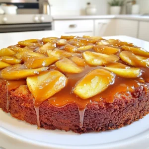 For the best Caramel Apple Upside Down Cake, gather these key ingredients: - 4 medium apples (e.g., Granny Smith or Honeycrisp), peeled and sliced - 1 cup packed brown sugar - 1/2 cup unsalted butter (1 stick), plus more for greasing - 1 teaspoon pure vanilla extract - 1 teaspoon ground cinnamon - 1 1/2 cups all-purpose flour - 1 1/2 teaspoons baking powder - 1/2 teaspoon fine salt - 3/4 cup granulated sugar - 3 large eggs, at room temperature - 1/2 cup whole milk, at room temperature Apples bring sweetness and tartness. Brown sugar adds depth to the caramel. Butter gives richness. Vanilla and cinnamon add warm flavors to the cake. You can try these optional ingredients to change things up: - Chopped nuts (like walnuts or pecans) for crunch - Dried fruits, like raisins or cranberries, for added sweetness - A splash of apple cider for extra apple flavor These additions can make your cake more exciting and unique. If you have dietary needs, here are some substitutions: - Use coconut oil instead of butter for a dairy-free option. - Swap all-purpose flour with almond flour for gluten-free needs. - Use egg replacements like flax eggs for a vegan option. These swaps help you enjoy the cake without worry. To start, preheat your oven to 350&deg;F (175&deg;C). This will ensure our cake bakes evenly. Next, take a medium skillet and melt 1/2 cup of unsalted butter over medium heat. Once melted, add 1 cup of packed brown sugar. Stir it continuously until it dissolves and begins to bubble. This takes about 2-3 minutes. Now, add the sliced apples, 1 teaspoon of pure vanilla extract, and 1 teaspoon of ground cinnamon. Stir everything well. Cook this mixture for 5-7 minutes. The apples should soften but still hold their shape. After that, remove the skillet from heat and let it cool slightly. In a medium bowl, whisk together 1 1/2 cups of all-purpose flour, 1 1/2 teaspoons of baking powder, and 1/2 teaspoon of fine salt. Set this aside for later. In a large mixing bowl, combine 3/4 cup of granulated sugar and the remaining 1/2 cup of softened butter. Beat them together with an electric mixer on medium speed. Mix until it looks light and creamy, which takes about 3-4 minutes. Add 3 large eggs one at a time, mixing well after each addition. Gradually pour in 1/2 cup of whole milk, stirring until it's well mixed. Slowly add the dry ingredients to the wet mixture. Use a spatula to gently combine. A few lumps are okay; don&rsquo;t overmix. Now, it&rsquo;s time to combine our layers. Grease a 9-inch round cake pan with butter. Pour the cooled apple mixture into the bottom of the pan. Spread it evenly, then arrange the apple slices in a circular pattern. Carefully pour the batter over the apples, spreading it evenly with a spatula. Place the cake in the preheated oven and bake for 30-35 minutes. To check if it's done, insert a toothpick into the center. It should come out clean or with just a few moist crumbs. Once baked, let the cake cool in the pan for about 10 minutes. Run a knife around the edges to loosen it. Place a serving plate upside down on top of the pan and flip it over. The apple layer will rest on top. Allow the cake to cool slightly before you slice and serve. For this cake, I love using Granny Smith or Honeycrisp apples. - Granny Smith: They are tart and hold their shape well. - Honeycrisp: They add sweetness and crunch. These apples balance the rich caramel flavor perfectly. To keep the bottom of your cake from getting soggy, follow these tips: - Cook the apples lightly: Only cook them until they soften a bit. - Use a non-stick pan: This helps the cake release better. - Cool slightly before flipping: Let the cake rest for 10 minutes. These steps keep the cake fluffy and light. Serve this cake warm or at room temperature for the best taste. Here are some fun serving ideas: - Top with whipped cream: This adds a creamy touch. - Pair with vanilla ice cream: The cold ice cream contrasts well. - Drizzle extra caramel sauce: This enhances the sweet flavor. These options make the cake even more tempting! {{image_4}} You can make your caramel apple cake even more special by adding nuts. Chopped walnuts or pecans add a great crunch. Just sprinkle them on top of the apples before pouring in the cake batter. The nuts will toast as the cake bakes, giving you a lovely texture and flavor. This small change makes a big difference. To make a gluten-free version, you can swap out the all-purpose flour. Use a 1:1 gluten-free flour blend instead. Make sure the blend contains xanthan gum for binding. This way, everyone can enjoy the cake without gluten. Follow the same steps for the recipe, and you will have a moist cake that tastes just as good. You can change up the fruits based on the season. In the fall, use pears or figs. In the summer, peaches or berries work well. Just slice them thinly and follow the same steps as with the apples. Each fruit brings its own unique flavor to the cake. This keeps your dessert fresh and fun all year round. Store leftover caramel apple upside down cake in an airtight container. This helps keep it fresh. Place the container in the fridge. The cake stays good for about three days. If you want to keep it longer, consider freezing it. To freeze the cake, let it cool completely first. Wrap it tightly in plastic wrap. Then, place it in a freezer-safe bag or container. Label it with the date. You can freeze it for up to three months. When you're ready to eat it, thaw it in the fridge overnight. To reheat, preheat your oven to 350&deg;F (175&deg;C). Place the cake on a baking sheet. Cover it loosely with foil. Heat for about 15-20 minutes, or until it's warm. You can also use the microwave. Heat a slice for about 30 seconds on high. Enjoy it warm for the best taste! Yes, you can use other fruits! Pears, peaches, or even berries work well. Just make sure they are ripe. Each fruit brings its own taste and texture. Experiment to find your favorite combo! Check the cake at 30 minutes. Insert a toothpick into the center. If it comes out clean or with a few moist crumbs, the cake is ready. Overbaking can dry it out, so keep an eye on it! This cake pairs well with whipped cream or vanilla ice cream. You can also add a drizzle of caramel sauce. For a twist, serve with a scoop of cinnamon ice cream. Enjoy it warm for the best taste! You learned how to make a tasty Caramel Apple Upside Down Cake. We discussed the key ingredients, step-by-step instructions, and helpful tips. You also discovered fun variations and how to store leftovers. This cake is simple and can fit many tastes. Whether you try nuts or go gluten-free, the choices are endless. Enjoy making this treat for yourself or loved ones. Happy baking!