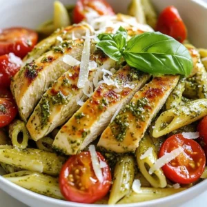 Pesto Pasta with Parmesan Chicken Flavorful Delight
