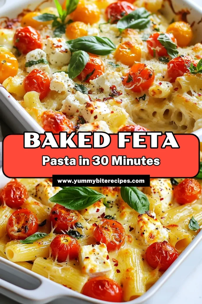 Discover this delicious baked feta pasta recipe that takes easy pasta dishes to the next level! With creamy feta cheese and burst cherry tomatoes, this baked feta pasta will become your go-to comfort food. Perfect for busy nights, it's a quick meal that packs a flavorful punch. Try it tonight and savor a delightful creamy feta pasta experience! Save this recipe for later! #BakedFetaPasta #CreamyFetaPasta #EasyPastaDishes #CherryTomatoPasta