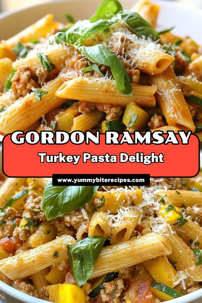 Discover the deliciousness of Gordon Ramsay turkey pasta with this healthy turkey pasta recipe that’s perfect for any weeknight. Using whole wheat pasta, this Italian turkey pasta recipe is not only nutritious but also a quick turkey dinner idea ready in just 30 minutes. Impress your family with vibrant veggies and rich flavors! Try this recipe today and watch them ask for seconds. Save this for later! #GordonRamsayTurkeyPasta #HealthyTurkeyPasta #WholeWheatPasta #QuickTurkeyDinnerIdeas