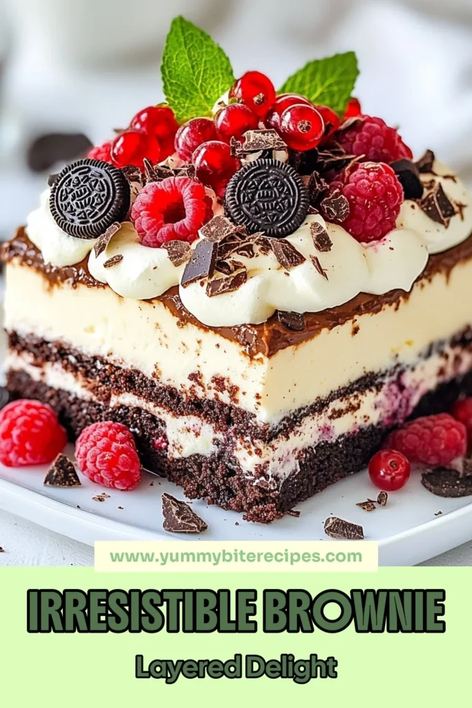 Discover the ultimate no-bake brownie dessert with this irresistible Brownie Refrigerator Cake! This easy summer cake recipe features layers of rich brownie squares, luscious chocolate ganache, whipped cream, and fresh berries for a truly delightful treat. Perfect for any occasion, this layered brownie dessert will impress your guests and satisfy your sweet tooth. Save this chocolate ganache cake recipe for your next gathering! #BrownieRefrigeratorCake #NoBakeDessert #EasySummerCake #LayeredDessert