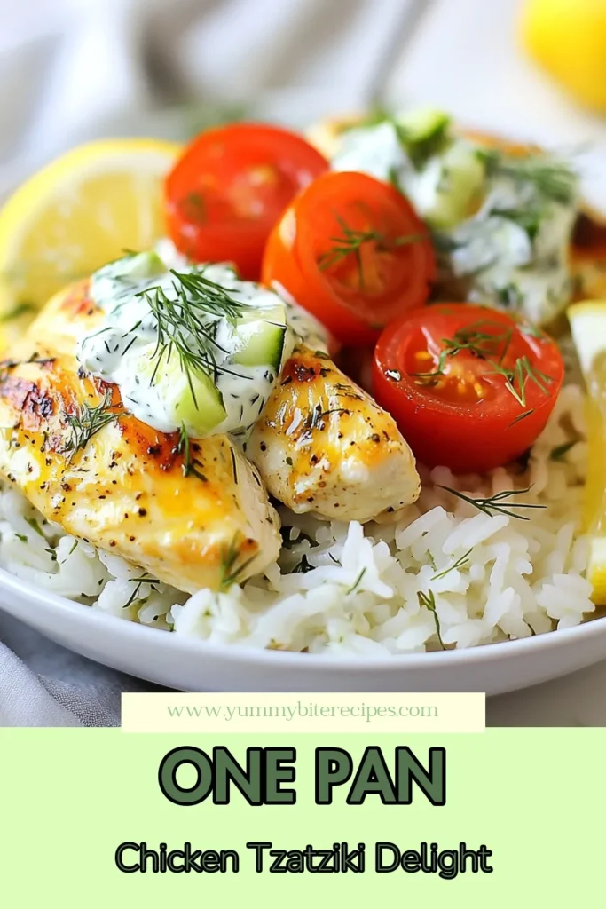 Looking for an easy yet delicious Dump-and-Bake Chicken recipe? Try this Tzatziki Sauce recipe paired with One-Pan Chicken and Rice for a complete meal. This Greek yogurt chicken bake is perfect for a busy weeknight, featuring tender chicken and fluffy rice, all in one pan! Enjoy this easy chicken casserole recipe that packs a flavorful punch. Save this recipe for your next family dinner! #ChickenTzatziki #OnePanDinner #EasyCasserole #QuickRecipes