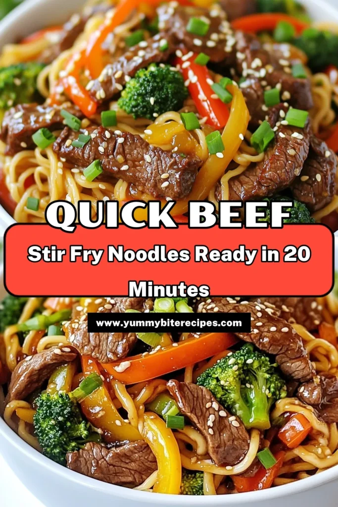 Discover the ultimate beef stir-fry noodles recipe for a quick and satisfying meal! This easy stir-fry dinner features tender beef sirloin, colorful veggies, and flavorful soy sauce egg noodles, all ready in just 20 minutes. Perfect for busy weeknights, this quick beef noodle recipe will impress your family! Save this recipe now and elevate your dinner game! #BeefStirFryNoodles #EasyDinner #QuickMeal #20MinuteMeals