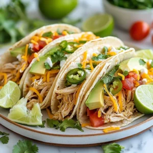 Savory Slow Cooker Queso Chicken Tacos Recipe