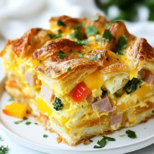 Overnight Croissant Breakfast Casserole Delight