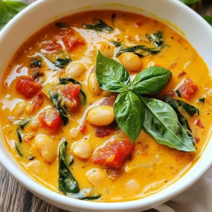 To make the creamy vegan tomato white bean stew, gather these simple ingredients: - 1 tablespoon olive oil - 1 medium onion, finely chopped - 3 cloves garlic, minced - 1 medium carrot, diced - 1 celery stalk, diced - 1 teaspoon dried oregano - 1 teaspoon smoked paprika - 1 (28-ounce) can crushed tomatoes - 2 cups vegetable broth - 1 (15-ounce) can white beans, rinsed and drained - 1 cup coconut milk - 2 cups fresh spinach, roughly chopped - Salt and freshly ground black pepper to taste - Fresh basil leaves for garnish (optional) You might want to add these optional ingredients for even more flavor: - A dash of red pepper flakes for heat - A squeeze of lemon juice for brightness - Nutritional yeast for a cheesy flavor - A bay leaf while simmering for depth If you need to swap some ingredients, here are a few ideas: - Use avocado oil instead of olive oil for a different taste. - Swap white beans for chickpeas or lentils if you prefer. - Coconut milk can be replaced with almond milk for a lighter stew. - If you don&rsquo;t have fresh spinach, use kale or frozen spinach instead. These substitutions can help you customize the stew to your taste or what you have on hand. Enjoy creating your own version! {{ingredient_image_2}} Start by gathering your ingredients. You need olive oil, onion, garlic, carrot, celery, oregano, and smoked paprika. 1. In a large pot, heat 1 tablespoon of olive oil over medium heat until it shimmers. 2. Add 1 medium onion, finely chopped. Saut&eacute; for about 3 to 4 minutes. The onion should become soft and fragrant. 3. Next, add 3 minced garlic cloves, 1 diced carrot, and 1 diced celery stalk. Cook these for 5 minutes until they soften. You want the garlic to smell good. Now let&rsquo;s add more flavor. 1. Sprinkle in 1 teaspoon each of dried oregano and smoked paprika. Stir for about 1 minute to mix the spices well. 2. Pour in 1 (28-ounce) can of crushed tomatoes and 2 cups of vegetable broth. Bring this mixture to a gentle simmer. 3. Let it simmer for about 15 minutes. This helps the flavors blend nicely. It&rsquo;s time to finish your stew. 1. Add in 1 (15-ounce) can of rinsed white beans and 1 cup of coconut milk. Stir well to mix everything together. 2. Let it simmer for another 10 minutes. This will make your stew creamy and warm. 3. Finally, fold in 2 cups of roughly chopped fresh spinach. Cook for 2 to 3 more minutes until the spinach wilts. 4. Season with salt and freshly ground black pepper to fit your taste. Now, you have a deliciously creamy vegan tomato white bean stew ready to serve! To get the best flavor, start with fresh ingredients. Use ripe tomatoes and fresh herbs. Dried oregano and smoked paprika add depth. Saut&eacute; the onion and garlic until they are fragrant. This step helps build a strong base. Let your stew simmer for a while. This allows the flavors to blend well. Taste as you go, and adjust seasoning. A pinch of salt or pepper can make a big difference. For a creamier stew, use full-fat coconut milk. This gives a rich texture that enhances the dish. You can also blend a portion of the stew. This will create a thicker base without losing the chunky goodness. If you want even more creaminess, add a splash of plant-based cream. This small step can elevate the stew to new heights. Use a large, heavy-bottomed pot for even cooking. A Dutch oven works great for this recipe. It retains heat and helps with simmering. A wooden spoon is perfect for stirring. It prevents scratching and helps mix the ingredients well. Use a sharp knife for chopping vegetables. This makes prep work quicker and safer. Lastly, a good cutting board is essential. It keeps your workspace organized and clean. Pro Tips Use Fresh Herbs: Adding fresh basil or parsley just before serving enhances the flavor and aroma of the stew. Adjust Creaminess: For a richer texture, use full-fat coconut milk, or try a blend of coconut milk and cashew cream. Vegetable Variations: Feel free to add seasonal vegetables like zucchini or bell peppers for extra nutrition and flavor. Perfect Pairing: This stew pairs beautifully with crusty bread or over a bed of cooked quinoa for a complete meal. {{image_4}} You can add many vegetables to this stew. They will boost flavor and nutrition. Try bell peppers for a sweet crunch. Zucchini adds moisture and a nice texture. Mushrooms bring an earthy taste. You can also use kale or Swiss chard instead of spinach. They will add color and vitamins. If you want more protein, swap white beans for chickpeas or lentils. Both options are hearty and filling. Chickpeas add a nutty flavor. Lentils cook quickly and soak up the stew's taste. You can also try tofu. It adds protein and takes on the stew's flavor well. Changing herbs and spices can change the stew's taste. For a fresh zing, add thyme or rosemary. If you like heat, sprinkle in some red pepper flakes. A hint of curry powder gives it a warm vibe. Try adding fresh cilantro for a bright finish. These small changes will make your stew unique every time! After you enjoy your creamy vegan tomato white bean stew, store any leftovers in the fridge. Use an airtight container to keep it fresh. It will stay good for about 3 to 5 days. Before serving, check for any off smells or changes in texture. Proper storage keeps your stew safe and tasty. If you want to save the stew for later, freezing is a great option. Let the stew cool completely before transferring it to freezer-safe containers. Make sure to leave some space at the top, as the stew will expand when frozen. You can freeze it for up to 3 months. Label your containers with the date to keep track. To reheat your stew, the stovetop is the best method. Pour the stew into a pot and warm it over low heat. Stir it often to prevent sticking. If the stew seems too thick, add a splash of vegetable broth or water. You can also microwave it in a microwave-safe bowl. Heat it in short bursts, stirring in between. Enjoy your stew warm for the best flavor! Yes, you can easily make this stew nut-free. Instead of coconut milk, use a nut-free cream or extra vegetable broth. This keeps the creamy texture without using nuts. To thicken the stew, mash some of the white beans directly in the pot. You can also add a tablespoon of cornstarch mixed with water. This will help create a heartier stew. This stew pairs well with crusty bread for dipping. You can also serve it with a fresh salad or rice for a complete meal. For an extra touch, sprinkle fresh basil on top before serving. In this blog, we explored the key ingredients for a creamy vegan tomato white bean stew. We walked through the steps needed to prepare and cook the dish, ensuring rich flavors. I shared tips for the best results, variations to try, and important storage methods. Cooking should be fun and easy. With these tricks, you&rsquo;ll create a tasty meal. Enjoy experimenting and making this stew your own. The joy of cooking lies in finding flavors that you love!
