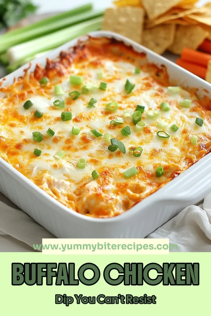 Discover the ultimate Healthy Buffalo Chicken Recipe with this easy and creamy Buffalo Chicken Dip! Made with shredded chicken, Greek yogurt, and a kick of buffalo sauce, it’s perfect for your next party. This high-protein dip is simple to prepare and a crowd-pleaser. Serve it warm with dippers like veggies or chips for a tasty treat. Try this Easy Party Dip and impress your guests today! #BuffaloChickenDip #GreekYogurtDip #EasyPartyDip #HealthyRecipes