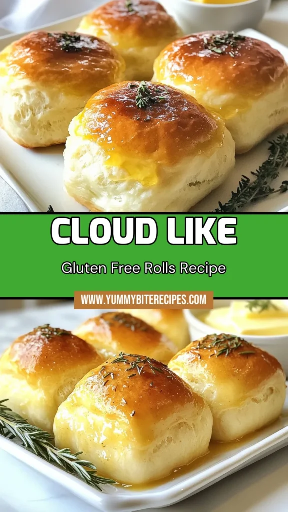Discover the secret to fluffy gluten free dinner rolls with this easy gluten free bread recipe! These cloud-like dinner rolls are perfect for any meal and made from simple ingredients. Follow our step-by-step guide to create homemade gluten free rolls that are soft and delicious. Perfect for family gatherings or a cozy night in. Save this recipe now and enjoy warm, heavenly rolls at your next meal! #GlutenFreeDinnerRolls #FluffyGlutenFreeRolls #EasyGlutenFreeBread #CloudLikeDinnerRolls