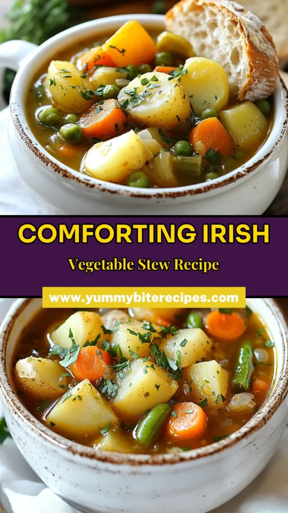 Discover the ultimate comfort food with this easy vegan Irish vegetable stew recipe! Bursting with flavor, this hearty vegetable stew is perfect for cozy dinners. Made with potatoes, carrots, parsnips, and green beans, it’s a delicious plant-based Irish stew that’s both satisfying and nourishing. Try this vegan stew today for a healthy meal solution. Save it for later! #IrishVegetableStew #ComfortFoodRecipe #EasyVeganStew #PlantBasedIrishStew