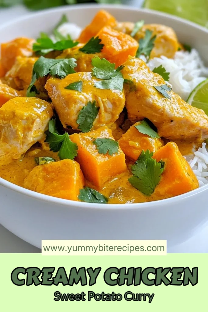 Looking for a delicious and healthy meal? Try this Chicken Sweet Potato Curry! This easy chicken curry recipe combines tender chicken, hearty sweet potatoes, and a rich coconut milk curry for a flavor-packed experience. Perfect for busy nights, this one-pot chicken curry is a must-try. Discover all the healthy sweet potato recipes you need to savor every bite. Save this recipe for a cozy dinner night! #CurryRecipe #HealthyEating #SweetPotato #OnePotDinner