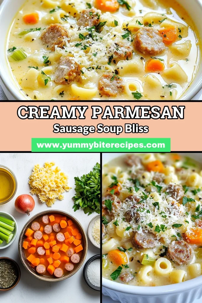 Indulge in this delicious Creamy Parmesan Sausage Soup, a cozy and comforting dish your family will love. With its rich flavors, this Ditalini Pasta Soup Recipe combines Italian sausage and a creamy broth for the perfect easy comfort food soup. Enjoy the homemade soup with Parmesan as a delightful meal any day. Don’t forget to try it today and save this recipe for future cravings! #CreamyParmesanSausageSoup #DitaliniPastaSoup #ItalianSausageSoup #ComfortFood