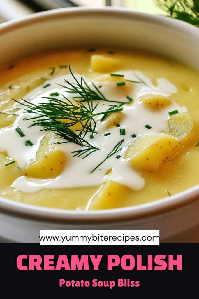 Discover the comfort of creamy Polish potato soup with this easy creamy potato soup recipe! This vegetable broth soup is a delightful twist on Russian-style potato soup, blending tender russet potatoes, sautéed onions, and garlic, all finished with rich heavy cream. Perfect for any occasion, this satisfying soup is sure to impress. Save this creamy masterpiece and enjoy a cozy meal! #PolishPotatoSoup #EasyCreamySoupRecipes #VegetableBrothSoup #ComfortFood