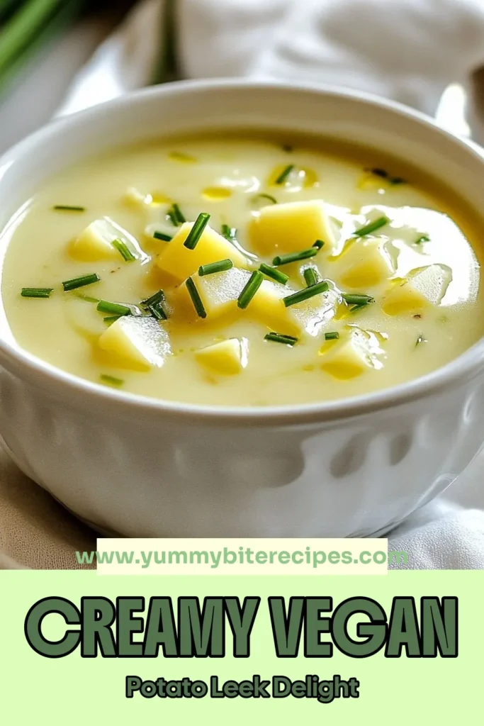 Discover the ultimate creamy vegan potato leek soup that's both delicious and easy to make. This healthy vegan soup recipe is packed with flavors and nutrients, making it a perfect dairy-free potato soup for any occasion. Enjoy a warm bowl of this creamy plant-based soup that will leave you satisfied and nourished. Save this recipe for a cozy meal tonight! #VeganSoups #DairyFree #PlantBased #HealthyEating