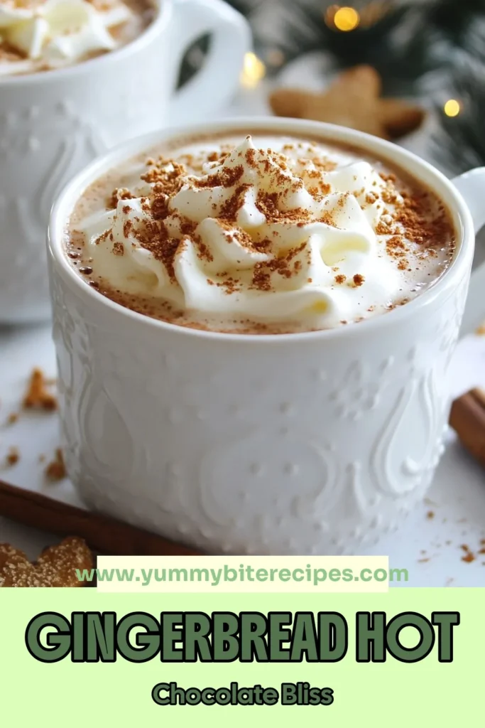Indulge in the cozy vibes of winter with this gingerbread hot chocolate recipe! This festive hot chocolate is perfect for holiday gatherings or a cozy night in. Experience the rich flavors of homemade gingerbread cocoa with every sip of this creamy gingerbread drink. Top it off with whipped cream and crushed gingerbread cookies for the ultimate holiday chocolate beverage. Save and try this delicious recipe today! #GingerbreadHotChocolate #FestiveHotChocolate #HomemadeCocoa #HolidayBeverage