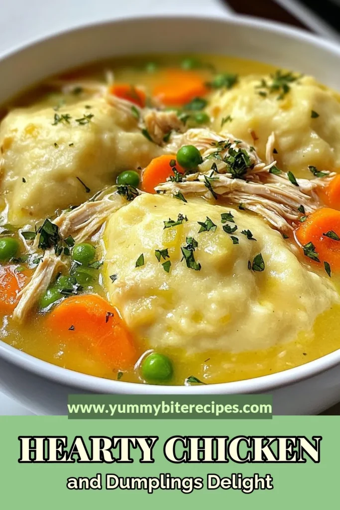 Discover the ultimate chicken and dumplings recipe that warms your heart and soul! This easy chicken dumplings dish uses rotisserie chicken for quick prep and is perfect for busy weeknights. Dive into this cozy comfort food recipe with homemade dumplings that everyone will love. Ideal for family gatherings, it's sure to become a dinner favorite. Save this recipe and enjoy a bowl of comfort today! #ComfortFood #ChickenAndDumplings #EasyRecipes #HomemadeDumplings