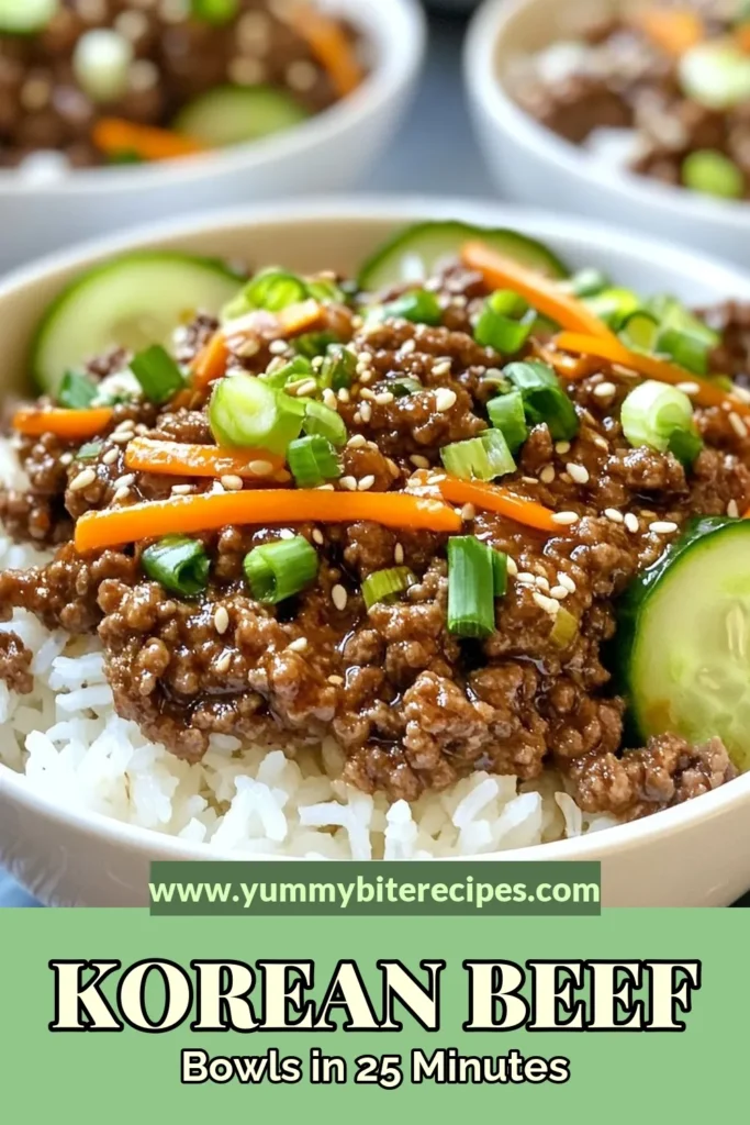 Discover the ultimate Korean ground beef recipe with these quick and easy beef rice bowls! Perfect for a weeknight dinner, these gochujang beef bowls are packed with flavor and come together in just 25 minutes. Serve over jasmine rice with fresh veggies for a delicious Asian meal that everyone will love. Click to save this easy Asian recipe and elevate your dinner routine! #KoreanGroundBeef #BeefRiceBowls #QuickDinner #EasyAsianRecipe