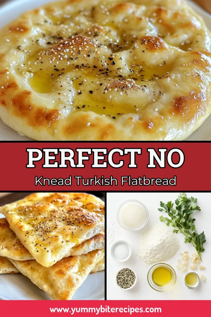 Discover the joy of baking with this easy no-knead flatbread! Our homemade Turkish flatbread recipe is perfect for any meal and incredibly simple with no kneading required. With just a few ingredients, you can whip up a delicious quick flatbread recipe that doubles as a side or a base for your favorite toppings. Try it today and elevate your bread game! Save this easy flatbread without kneading for later. #NoKneadFlatbread #TurkishFlatbread #EasyFlatbread #HomemadeBread