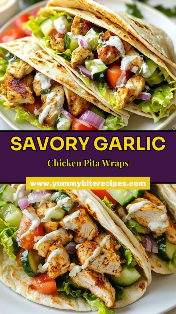 Discover the ultimate garlic chicken shawarma wraps that will transport your taste buds to the Mediterranean! This easy chicken shawarma recipe combines juicy marinated chicken with fresh veggies, perfectly wrapped in homemade shawarma pita. Ideal for a quick meal or a gathering, our chicken shawarma wraps recipe is sure to impress. Save this delicious recipe and enjoy a flavorful feast tonight! #GarlicChickenShawarma #ChickenShawarmaWraps #MediterraneanGarlicChicken #EasyChickenShawarma