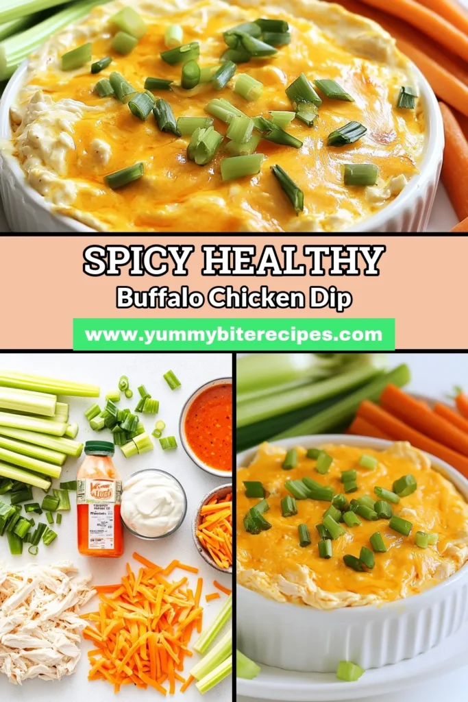 Discover the ultimate Healthy Buffalo Chicken Dip that's both easy to make and delicious! This low-fat buffalo chicken dip features rotisserie chicken, Greek yogurt, and creamy cheese, creating a spicy chicken dip appetizer that's perfect for parties. Check out this easy buffalo dip recipe for a guilt-free treat everyone will love. Save and try it today! #HealthyBuffaloChickenDip #SpicyChickenDip #LowFatBuffaloDip #GreekYogurtBuffaloDip