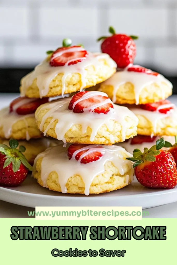 Indulge in the delight of strawberry shortcake cookies with this easy strawberry cookies recipe. These homemade cookies with strawberries are perfect for any occasion and will impress everyone. Learn how to make these delicious treats while baking cookies with strawberries and topping them with a zesty lemon glaze for cookies. Try this recipe today for a sweet twist! Save and share your baking adventures! #StrawberryCookies #BakingWithStrawberries #HomemadeCookies #LemonGlaze