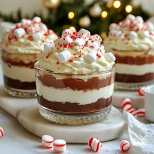 Peppermint Hot Cocoa Chocolate Mousse Cups Delight
