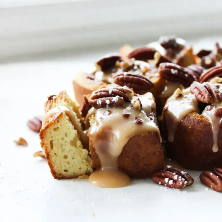 To make a tasty Cinnamon Roll French Toast Bake, you need the right ingredients. Here’s what you will need: - 2 cans (8 oz each) refrigerated cinnamon rolls - 6 large eggs - 1 cup whole milk - 1/2 cup heavy cream - 1 teaspoon pure vanilla extract - 1 teaspoon ground cinnamon - 1/4 teaspoon freshly grated nutmeg - 1/3 cup pure maple syrup - 1/2 cup chopped pecans (optional) - Powdered sugar for a finishing touch Each ingredient plays a key role. The cinnamon rolls bring sweetness and flavor. Eggs, milk, and cream create a rich custard base. Vanilla and spices add warmth and depth. You can boost flavor with a few fun add-ins. Here are some ideas: - Fresh berries: Blueberries or strawberries add a fruity kick. - Chocolate chips: For a sweet surprise in every bite. - Bananas: Add slices for a tropical twist. - Almond extract: A splash can enhance the flavor profile. Feel free to mix and match these options. They can make your bake even more special. If you need to swap some ingredients, here are a few good options: - Milk: Use almond milk or oat milk for a dairy-free version. - Heavy cream: Replace with coconut cream for a lighter option. - Maple syrup: Honey or agave syrup works well too. - Pecans: Substitute walnuts or skip them entirely if you prefer. These swaps can help fit your dietary needs or preferences. Enjoy creating your own version of this tasty dish! {{ingredient_image_2}} First, preheat your oven to 350°F (175°C). This step is key for even baking. Next, grease a 9x13-inch baking dish using butter or non-stick spray. This prevents sticking and helps with cleanup. Now, open the two cans of cinnamon rolls. Carefully separate each roll and cut them into quarters. Arrange the pieces evenly in the dish, spreading them out well. In a large bowl, crack six eggs. Add one cup of whole milk and half a cup of heavy cream. Pour in one teaspoon of pure vanilla extract, one teaspoon of ground cinnamon, and a dash of nutmeg (1/4 teaspoon). Whisk everything together until it’s frothy and smooth. This mixture will soak into the cinnamon roll pieces. Now, pour the egg mixture over the cinnamon roll pieces. Make sure each piece gets a nice coating. Drizzle one-third cup of pure maple syrup on top. If you like, sprinkle half a cup of chopped pecans for extra texture. With a fork, gently press down on the rolls to help them soak up the custard. Let this sit for about 10 minutes. Place your baking dish into the preheated oven. Bake for 25-30 minutes. You will know it’s done when the top is golden brown and a knife comes out clean. The baking time may vary, so keep an eye on it. Once baked, take the dish out and let it cool for about 5 minutes. This helps the bake set up nicely. For a tasty finish, drizzle the icing from the cinnamon rolls over the top. A light dusting of powdered sugar adds a nice touch, too. Serve warm, either straight from the dish or cut into squares. Garnish with fresh berries or a dollop of whipped cream for extra flair! To make your cinnamon roll French toast bake perfect, follow these tips: - Use fresh cinnamon rolls for the best flavor. - Cut each roll into equal pieces to ensure even baking. - Soak the rolls in the egg mixture for at least 10 minutes. This helps them absorb the custard well. - Keep an eye on the bake time. You want a golden brown top. To take your bake to the next level, consider these ideas: - Add extra spices like cardamom for a warm flavor. - Mix in some vanilla bean paste for richer taste. - Try adding fruit like apples or berries for freshness. - Top with whipped cream or yogurt for a creamy finish. Avoid these common errors to ensure a great bake: - Don’t skip greasing the baking dish; it helps prevent sticking. - Avoid overcrowding the dish; give the rolls space to rise. - Don’t rush the soaking time; it’s key for flavor and texture. - Be careful not to overbake. A knife inserted should come out clean but not dry. Pro Tips Use Day-Old Cinnamon Rolls: For the best texture, use day-old cinnamon rolls. They will absorb the custard mixture better than fresh ones, resulting in a deliciously custardy bake. Experiment with Flavors: Feel free to customize the recipe by adding chocolate chips, dried fruit, or your favorite spices to the egg mixture for a unique twist. Let It Soak: Allow the assembled cinnamon roll mixture to sit for at least 10 minutes before baking. This helps the flavors meld and ensures a moist final dish. Serve with Fresh Toppings: Enhance your presentation by serving with fresh berries, whipped cream, or a drizzle of caramel sauce for an extra touch of indulgence. {{image_4}} You can change up this recipe with seasonal ingredients. In fall, add pumpkin puree and spice to the egg mix. It gives a cozy vibe. In spring, fresh berries blend well. You can fold in strawberries or blueberries for a fruity twist. For summer, ripe peaches or cherries add sweetness. Each season brings fresh flavors to the table. The best part of this bake is the toppings. You can drizzle it with chocolate sauce for a rich touch. A berry compote adds a fruity flair. You might enjoy a simple maple syrup or honey drizzle too. For something lighter, use yogurt or whipped cream. Add nuts or coconut flakes for extra crunch. The options are endless! If you need gluten-free, you can use gluten-free cinnamon rolls. Check the package to ensure they taste great. For dairy-free, swap the milk and cream for almond or oat milk. You can use coconut cream for richness too. These swaps keep the dish delicious while fitting your diet. Enjoy this treat no matter your needs! After you enjoy your Cinnamon Roll French Toast Bake, store any leftovers. Place them in an airtight container. This keeps the dish fresh for about three days in the fridge. If you want to keep it longer, consider freezing it instead. To reheat, use your oven or microwave. If using the oven, preheat it to 350°F (175°C). Place the leftovers in an oven-safe dish. Cover it with foil to keep it moist. Heat for about 15-20 minutes or until warm. If using a microwave, heat individual pieces for about 30 seconds to 1 minute. Check if it’s hot before serving. Freezing is a great option for this dish. Cut the baked French toast into squares before freezing. Wrap each piece in plastic wrap, then place them in a freezer bag. Label the bag with the date. It can last up to three months in the freezer. When you’re ready to enjoy, simply thaw overnight in the fridge and reheat as mentioned above. Yes, you can make this recipe ahead of time. Prepare the dish the night before. Follow all the steps until you pour the egg mixture over the cinnamon rolls. Cover it tightly and place it in the fridge. In the morning, bake it straight from the fridge. You may need to add a few extra minutes to the bake time. This makes breakfast easy and fun! To adjust the sweetness, you can change the maple syrup amount. If you like it less sweet, use less syrup. You can also skip the icing for a less sugary treat. For a sweeter taste, add more syrup or sprinkle in brown sugar. You can always taste the egg mixture before pouring it over the rolls. This gives you a chance to tweak it to your liking. This dish pairs well with fresh fruits. Think berries, bananas, or even apple slices. You might also serve it with whipped cream or yogurt for creaminess. A side of crispy bacon or sausage adds a nice salty contrast. If you want a drink, try coffee or a fruity smoothie. These options make your meal more fun and tasty! You now have a full guide on making Cinnamon Roll French Toast Bake. We covered key ingredients, step-by-step instructions, and helpful tips. You learned about variations to keep things fresh and how to store leftovers. In summary, this dish is easy to make and perfect for any meal. Enjoy playing with flavors and swap ingredients as you like. With practice, you’ll impress everyone at the table. Happy baking!