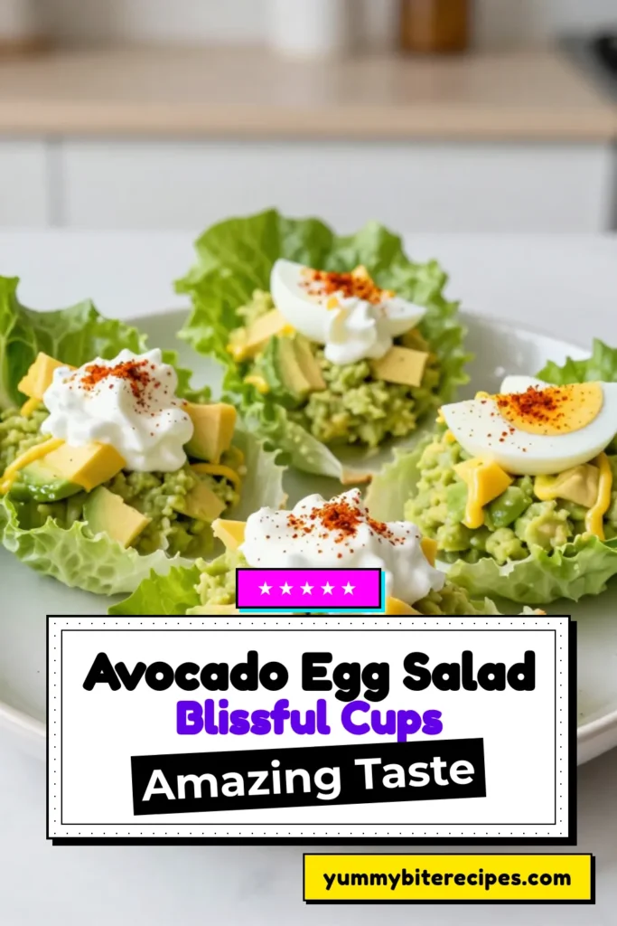 Savor the delightful combination of creamy avocado and protein-packed eggs with this Avocado Egg Salad Lettuce Cups recipe. Perfect for a healthy egg salad option, these low-carb avocado salad cups are not only delicious but also quick to prepare! Made with Greek yogurt for a creamy texture, they're a nutritious choice for any meal. Try this easy recipe today and enjoy a fresh, flavorful bite! Save for later! #AvocadoEggSalad #LettuceCupsRecipe #HealthyEating #LowCarbRecipes
