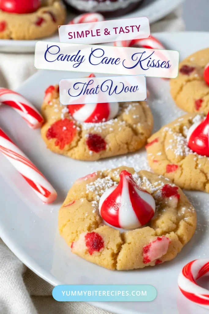 Indulge in the joy of the season with these Candy Cane Kiss Cookies! Perfect for your holiday baking ideas, these peppermint chocolate cookies are a must-try in your Christmas cookie recipes. With a delightful blend of crushed candy canes and Hershey's Kisses, these festive dessert recipes will wow your guests. Bake a batch and spread the holiday cheer! Don't forget to save this recipe for later. #CandyCaneKissCookies #HolidayBaking #ChristmasDesserts #PeppermintCookies
