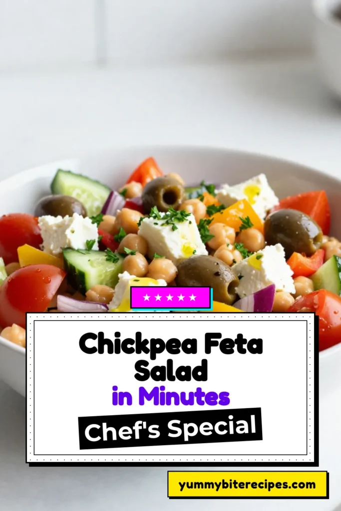 Discover a delicious Chickpea salad recipe that's both healthy and satisfying! This Mediterranean salad recipe features juicy cherry tomatoes, crisp cucumbers, and creamy feta cheese, making it an easy salad with feta that's perfect for any occasion. Enjoy this healthy chickpea dish packed with flavors and vibrant colors. Perfect for meal prep or a light lunch. Save this recipe and share the goodness! #ChickpeaSalad #FetaCheeseSalad #MediterraneanDiet #HealthyRecipes