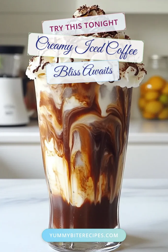 Indulge in this creamy iced coffee recipe that perfectly blends rich flavors for an unforgettable experience. Enjoy a chocolate iced coffee drink that's quick and easy to make, featuring a delightful whipped cream coffee topping. This recipe also offers a dairy-free iced coffee alternative for all coffee lovers. Try out this easy coffee blend and elevate your coffee game today! Save this delicious treat for later! #IcedCoffee #RecipeIdeas #DairyFree #ChocolateLovers