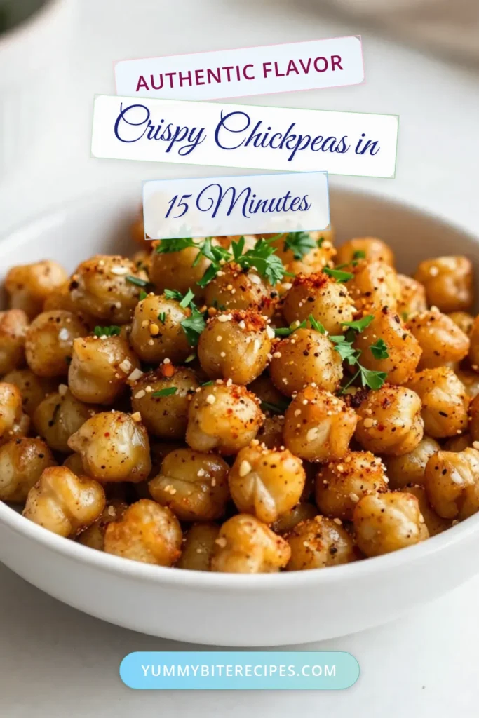 Discover how to make crispy air fryer chickpeas, the perfect healthy chickpea snacks for any occasion! This easy crispy chickpeas recipe lets you enjoy a crunchy, nutritious treat in just 20 minutes. Ideal for vegan snacks air fryer lovers, these air fryer recipes vegetarian are sure to satisfy your cravings. Try it today and elevate your snacking game! Save this recipe for your next snack time inspiration! #HealthySnacks #AirFryerRecipes #VeganRecipes #ChickpeaSnacks