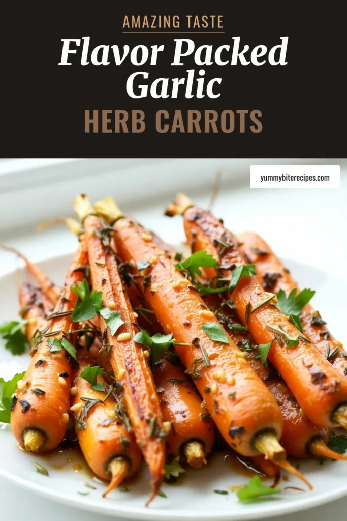 Looking for a deliciously healthy side dish? Try these Garlic Herb Roasted Carrots! This easy roasted vegetable recipe features tender baby carrots coated in a flavorful garlic and herb marinade, making it a perfect addition to any meal. Get ready to impress your guests with these mouthwatering roasted baby carrots with garlic. Save this oven roasted carrots recipe for a simple yet elegant dish. #HealthySideDish #EasyRoastedVegetableRecipes #RoastedBabyCarrots #GarlicHerbRoastedCarrots