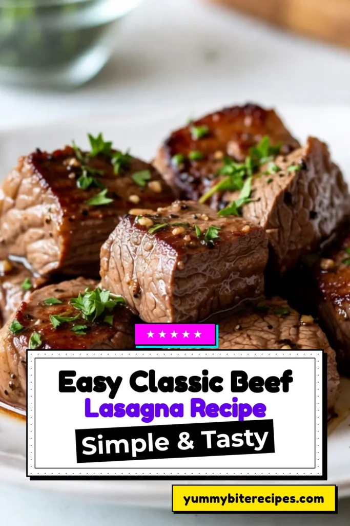 Discover the deliciousness of Garlic Butter Steak Bites with this easy steak recipe that makes dinner a breeze! Perfectly seared sirloin steak bites are coated in a rich garlic herb butter, creating a mouthwatering dish in just 20 minutes. Whether for a quick dinner idea or a delightful appetizer, these steak bites will impress your guests. Try it tonight and enjoy the flavors! #GarlicButterSteakBites #EasySteakRecipe #QuickDinnerIdeas #SirloinSteakBites