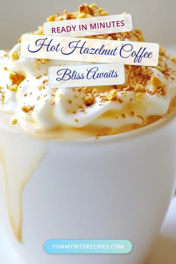 Indulge in this hot hazelnut coffee recipe that transforms your coffee routine! With creamy hazelnut coffee made from your favorite brew, hazelnut syrup, and frothy milk, this hazelnut coffee delight is perfect for cozy mornings or gatherings. Top it off with whipped cream and crunchy hazelnuts for an irresistible homemade coffee drink. Try this recipe today and sip your way to bliss! #HazelnutCoffee #CoffeeRecipes #HomemadeDrinks #CoffeeLovers