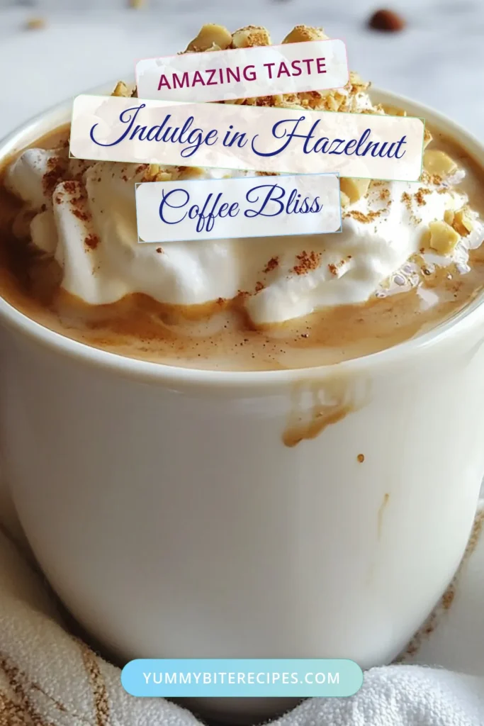 Discover the ultimate hot hazelnut coffee recipe that combines rich coffee with a hazelnut coffee delight. This sugar-free hazelnut coffee is perfect for those looking for a lighter option. Top your coffee with whipped cream for an indulgent treat, or enjoy it as is. Explore coffee drinks with hazelnuts that elevate your morning routine. Try this delicious recipe today and don’t forget to save it for later! #HazelnutCoffee #CoffeeRecipes #SugarFree #CoffeeDelight