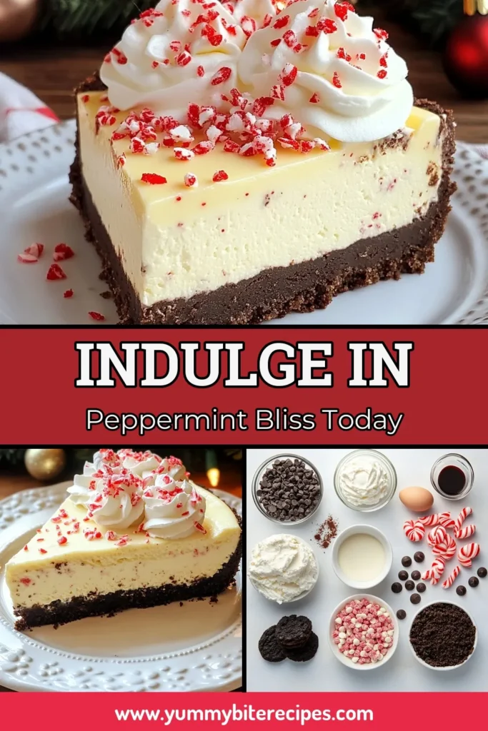 Indulge in the festive flavor of this Peppermint Mocha Cheesecake, the perfect Christmas cheesecake recipe for your holiday gatherings. This no-bake peppermint cheesecake combines rich chocolate and refreshing peppermint for a delightful chocolate peppermint dessert. Impress your guests with this easy-to-make holiday dessert idea that’s as beautiful as it is delicious. Save and try this amazing recipe today! #PeppermintMochaCheesecake #ChocolatePeppermintDessert #ChristmasDessert #HolidayBaking