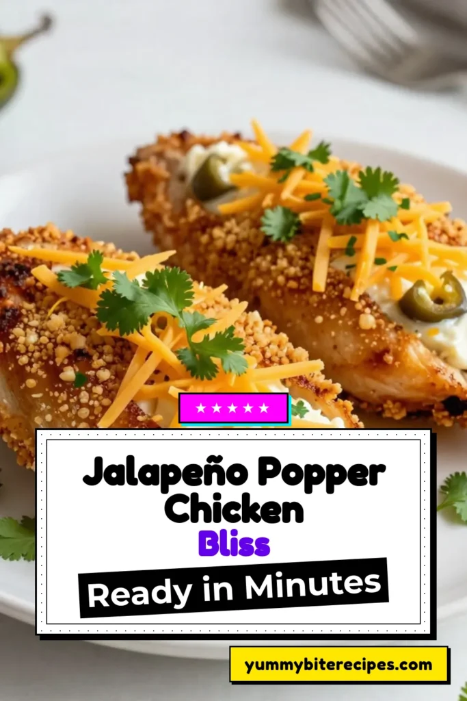 Looking for a delicious and easy chicken dinner recipe? Try this jalapeño popper stuffed chicken! Juicy chicken breasts are filled with a creamy blend of cream cheese, cheddar, and spicy jalapeños, then baked to perfection. This spicy stuffed chicken breasts recipe is perfect for a weeknight meal or entertaining guests. Get ready to impress with this flavor-packed dish! Save this baked jalapeño chicken recipe for your next dinner! #JalapenoPopperStuffedChicken #EasyDinner #ChickenRecipes #SpicyFood