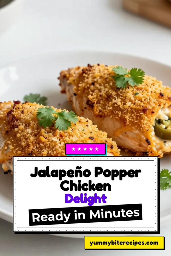 Indulge in this mouthwatering Jalapeño Popper Stuffed Chicken, a perfect easy stuffed chicken dinner for any night! This creamy jalapeño stuffed chicken combines juicy chicken breasts with a delicious filling of cream cheese, cheddar, and jalapeños. Baked to perfection, this baked jalapeño popper chicken is sure to impress. Try this stuffed chicken breasts recipe tonight and elevate your dinner game! Save it for later! #JalapenoPopperChicken #StuffedChickenBreasts #EasyDinner #ChickenRecipes