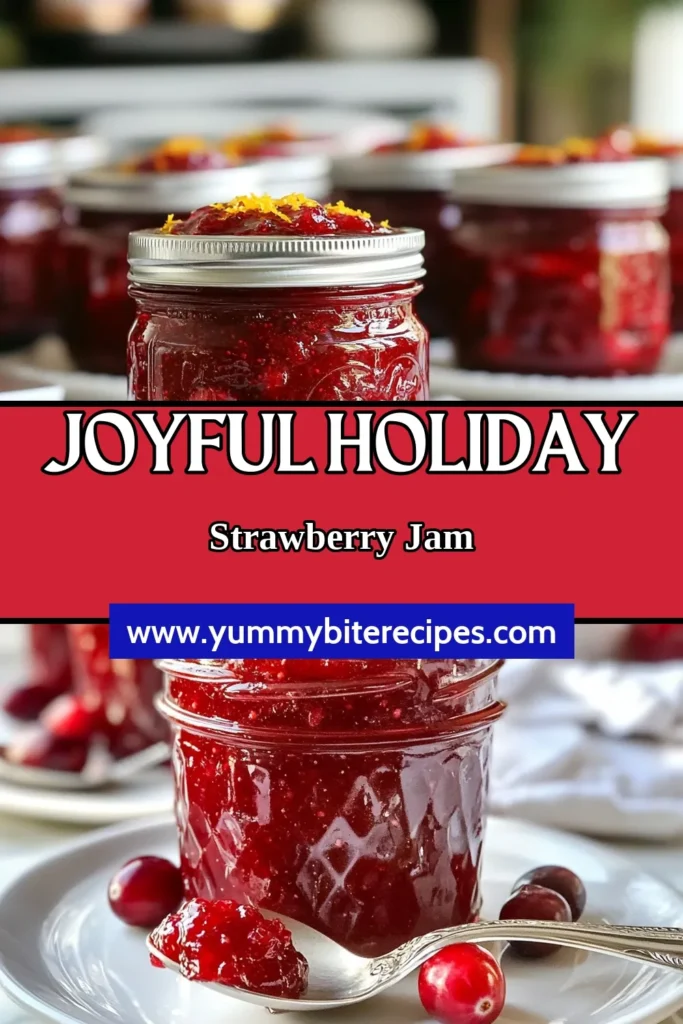Celebrate the holidays with this easy Christmas jam recipe! Our festive strawberry cranberry jam combines fresh strawberries and cranberries with a hint of orange and spices for a delightful winter fruit spread. Perfect for gifting or enjoying at home, these homemade holiday preserves are a must-have this season. Try your hand at easy fruit jam canning and embrace the joy of homemade treats. Save this recipe for your holiday celebrations! #ChristmasJam #HomemadePreserves #FruitCanning #WinterTreats