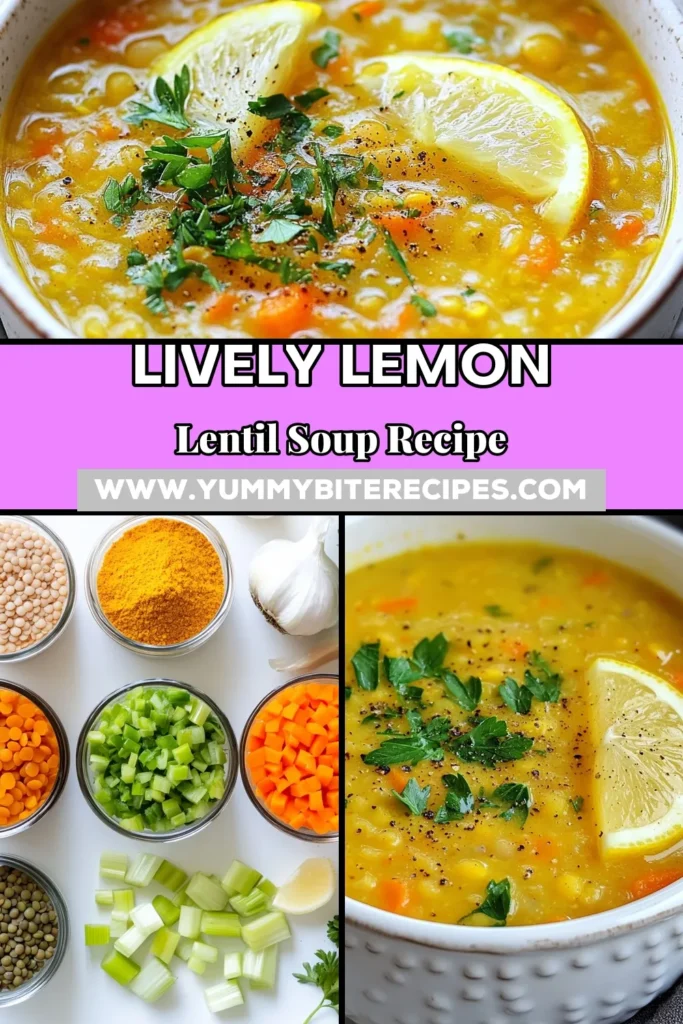 Discover the vibrant flavors of Golden Lemon Lentil Soup, a delightful addition to your healthy lentil recipes collection. This easy lentil soup is packed with nutritious ingredients, including turmeric for a warm, golden touch. Perfect for any season, it’s a must-try vegetarian soup recipe that will leave you feeling satisfied. Don’t miss out on this warming dish—save it now! #LemonLentilSoup #HealthyLentilRecipes #TurmericLentilSoup #EasyLentilSoup