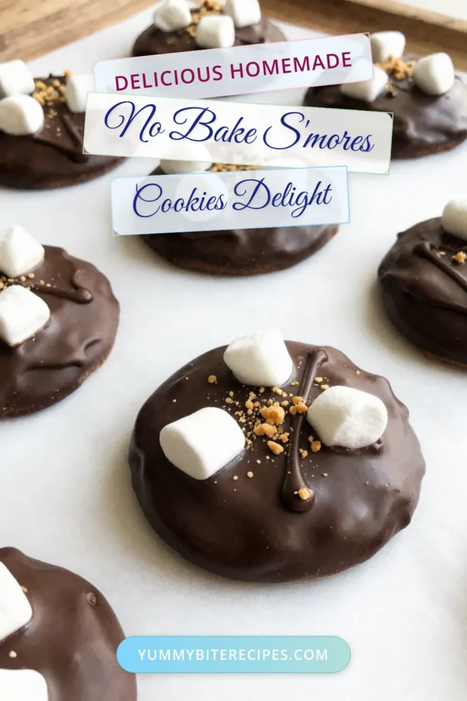 Indulge in these easy no-bake s'mores cookies that will satisfy your sweet cravings without the oven! Made with wholesome ingredients, these chocolate peanut butter cookies are a delightful twist on classic s'mores. Perfect for a quick and healthy no-bake dessert, these marshmallow chocolate treats are sure to impress. Try this simple recipe and save it for later! #NoBakeCookies #HealthyDesserts #SmoreLovers #ChocolateTreats