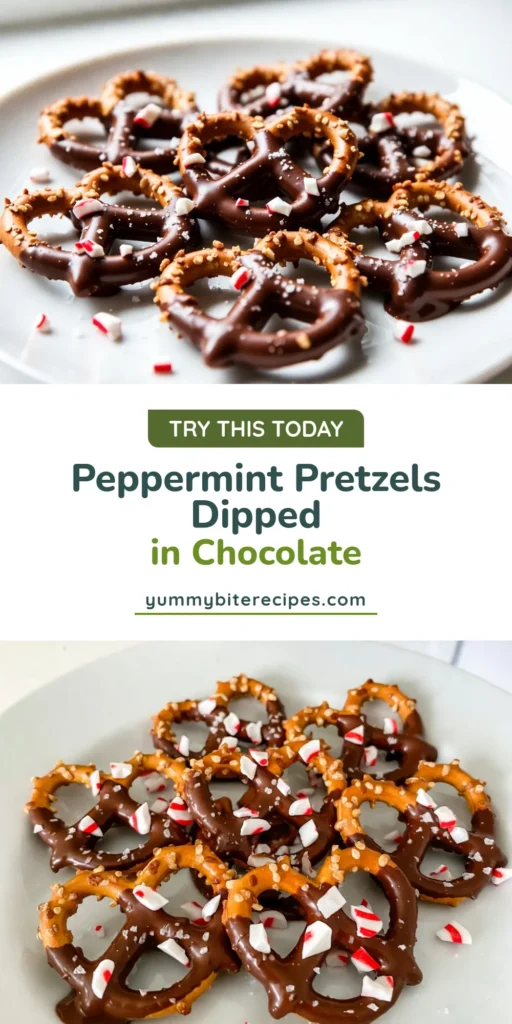 Indulge in these delicious chocolate dipped pretzels with a festive twist! This easy peppermint pretzel recipe is perfect for holiday snacks and gatherings. Coat mini pretzels in creamy chocolate, sprinkle with crushed peppermint, and enjoy a delightful sweet and salty treat. These chocolate covered pretzels are a must-try for any dessert lover! Save this recipe for a fun holiday activity! #ChocolateDippedPretzels #PeppermintPretzelRecipe #HolidaySnacks #EasyDessertRecipes