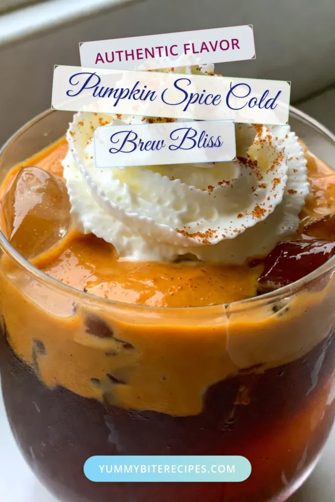 Indulge in the cozy flavors of fall with this easy pumpkin cold brew recipe! Our creamy pumpkin coffee recipe combines cold brew coffee, pumpkin puree, and your choice of milk for a delightful pumpkin spice cold brew experience. Topped with whipped cream pumpkin spice, it's the perfect autumn coffee drink. Try it today and elevate your coffee routine! Save this recipe for a taste of autumn! #PumpkinSpice #ColdBrew #AutumnDrinks #CoffeeLover