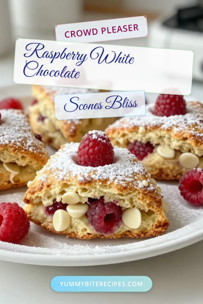 Indulge in these delicious raspberry white chocolate scones with our easy scone recipe that’s perfect for any occasion. These homemade scones with fruit feature fresh raspberries and creamy white chocolate, making them a delightful addition to your raspberry dessert ideas. Treat yourself and your loved ones to these heavenly treats! Save this recipe for your next baking adventure! #RaspberryDesserts #SconeRecipes #BakingIdeas #HomemadeScones