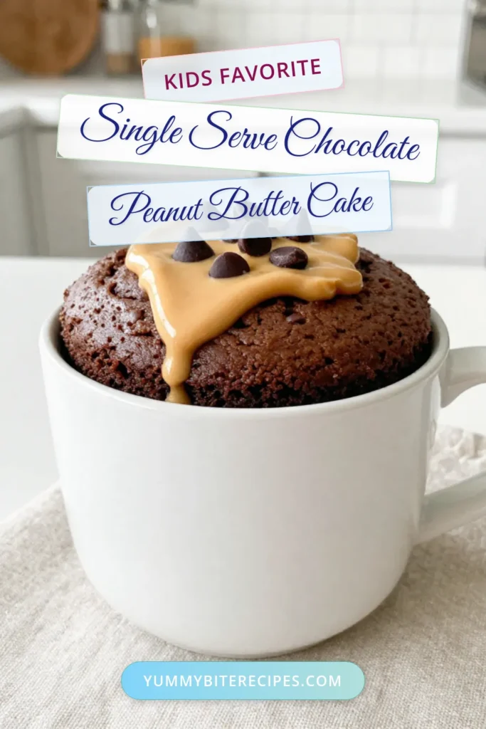 Satisfy your sweet tooth with this delicious Chocolate Peanut Butter Mug Cake! This easy microwave dessert is a quick chocolate cake recipe perfect for one. In just 5 minutes, you can enjoy an indulgent mug cake that’s rich and creamy with a hint of peanut butter. Treat yourself today and discover why this is one of the best mug cake recipes around! Don’t forget to save this for your next dessert craving! #MugCake #EasyDesserts #ChocolatePeanutButter #QuickRecipes