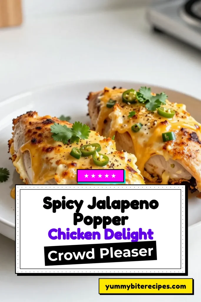 Looking for a delicious easy chicken dinner recipe? Try this Jalapeño Popper Stuffed Chicken, where creamy jalapeño chicken meets the convenience of stuffed chicken recipes. Packed with flavorful cream cheese, cheddar, and jalapeños, this baked dish is perfect for impressing your family or guests. Don’t forget to save this recipe for your next meal! #JalapeñoPopperStuffedChicken #StuffedChickenRecipes #EasyChickenDinners #CreamyJalapeñoChicken